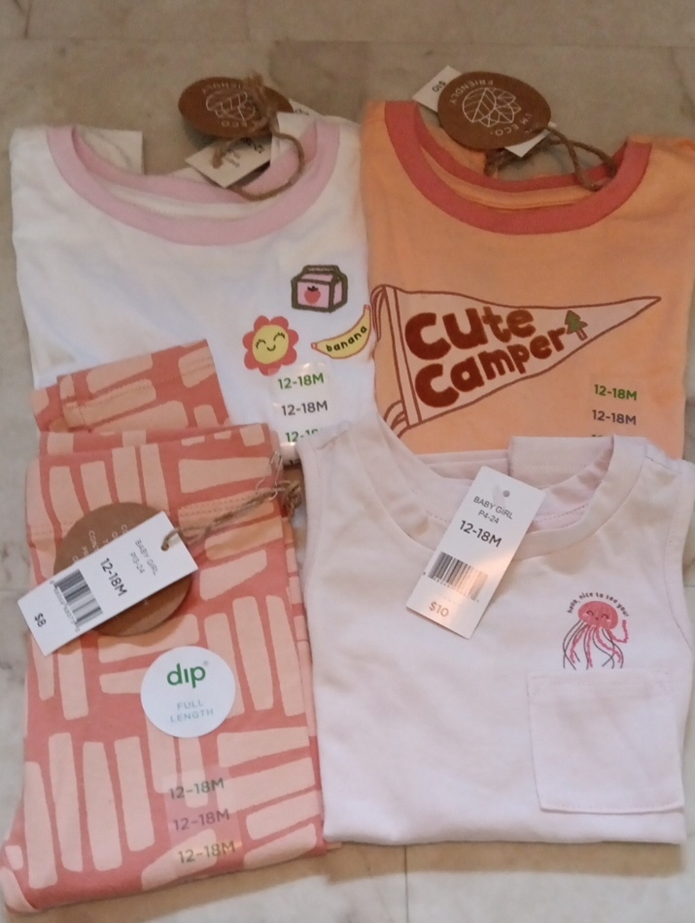 dip Kids  Bundle in White, Peach and Pink